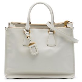 Bolsa Prada White Saffiano Lux Double Zip Branco Fora de branco