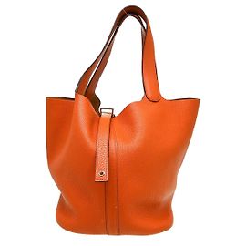 Hermès Hermes Picotin Clemence GM Laranja