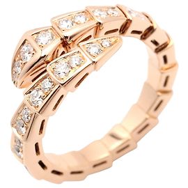 Bulgari Bvlgari Serpenti Viper Diamond Ring K18PG Golden Metallisch