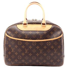 Bolsa de Mão Louis Vuitton Monogram Doeville Bowling Vanity Marrom
