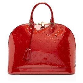 Louis Vuitton Monogram Vernis Alma GM Satchel Rot