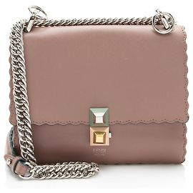 Bolsa de ombro Fendi Kan I Mini em pele de vitelo Rosa