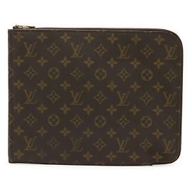 Clutch Monogram Poche Document Louis Vuitton Marrom