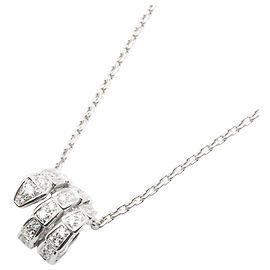 Bulgari Bvlgari Serpenti Viper Diamant Halskette K18WG Silber Metallisch