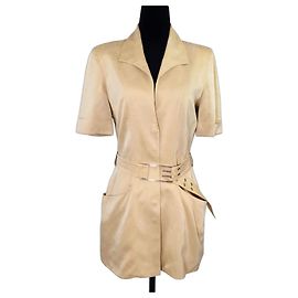 Thierry Mugler Mugler Short Sleeve Safari Jacket Beige