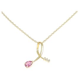 Autre Marque Colar de Topázio e Diamantes Au750 Dourado