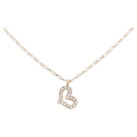 Autre Marque Collana in oro rosa K10 e zircone cubico Rosa
