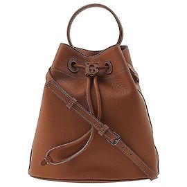 Burberry Drawstring Bucket Bag in Light Grain Leather Small Red