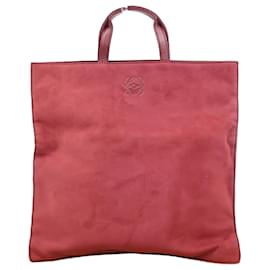 Loewe Anagram Tote Suede Red