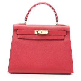 Hermès Bolso Hermes Kelly 28 Rouge Vif Roja