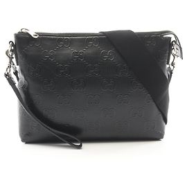 Gucci GG Embossed Medium Messenger Bag Black