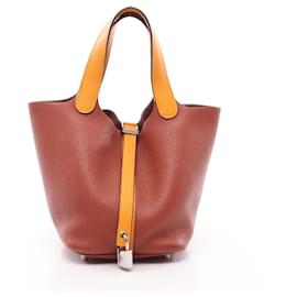 Hermès Hermes Picotin Lock Touch PM Handbag Brown Yellow