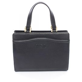 Yves Saint Laurent Black Leather Handbag Black