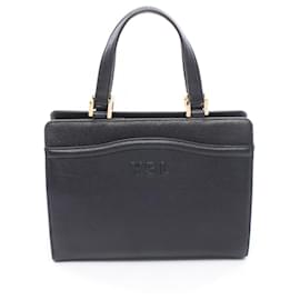 Yves Saint Laurent Handtasche aus schwarzem Leder Schwarz