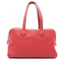 Hermès Hermes Victoria 35 Handbag in Bordeaux Red Dark red