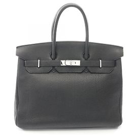 Hermès Borsa Birkin 35 in pelle Togo nera Nero