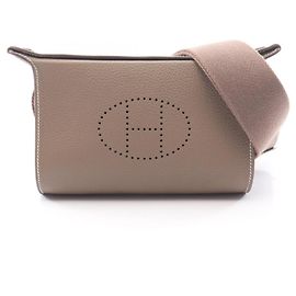 Hermès Bolsa de ombro Hermes Vide Poche Etoupe Marrom Taupe