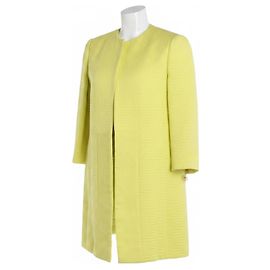 Versace Yellow Cotton Coat Yellow
