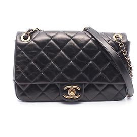 Borsa a tracolla in pelle matelassé Chanel Nero