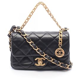 Borsa a tracolla Chanel Matelassé in pelle nera Small Flap Nero