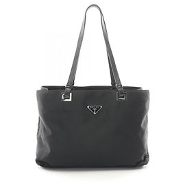 Prada TESSUTO ACCIAIO Tote Bag Handbag Black