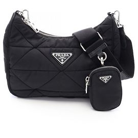 Borsa a tracolla Prada TESSUTO QUILTING Nero