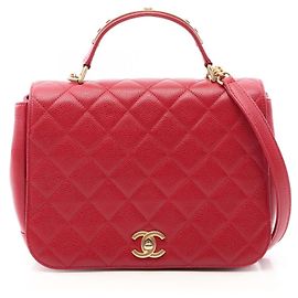 Chanel Red Matelassé Top Handle Handtasche Rot