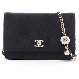 Borsa a Spalla Chanel Matelassé con Strass Nero