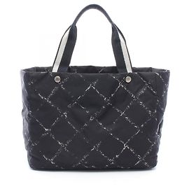 Sac cabas Chanel Old Travel Line Noir Blanc