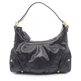 Gucci Black Leather Shoulder Bag Black
