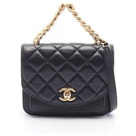 Borsa a tracolla Chanel Matelassé in agnello nero Nero
