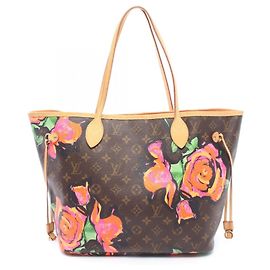 Sac cabas Louis Vuitton Neverfull MM Marron Rose Multicolore Monogramme