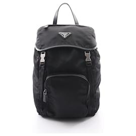 Prada Triangle Logo Backpack/Handbag Black