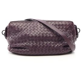 Bolsa de ombro Bottega Veneta Intrecciato em couro roxo Roxo