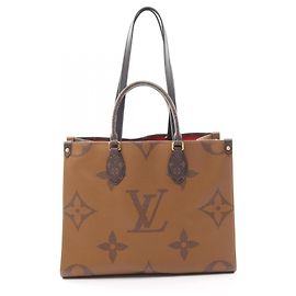 Louis Vuitton OnTheGo MM Monogram Giant Tote Bag Brown Beige