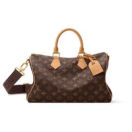 Louis Vuitton Speedy 30 Bandoulière Monogram Silk Tech Marrom Monograma