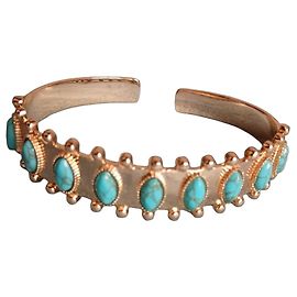 Hipanema Bracelet jonc en métal doré et turquoise Doré Turquoise