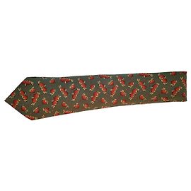 Hermès Silk Tie Peach Pattern Green Red Green Yellow