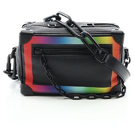 Louis Vuitton Mini Soft Trunk Taiga Rainbow Shoulder Bag Black Multiple colors