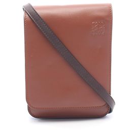 Borsa a tracolla piatta con soffietto Loewe Marrone