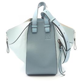 Loewe Hammock Small 2-Way Lederhandtasche Blau