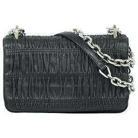 Prada Compartment Chain Flap Nappa Gaufre Small Noir