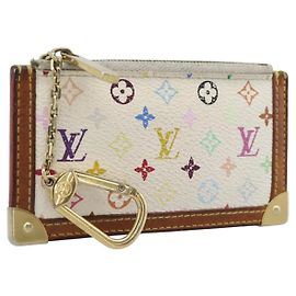 LOUIS VUITTON Monogram Multicolor Pochette Cles White M92655 LV Auth 192941 White