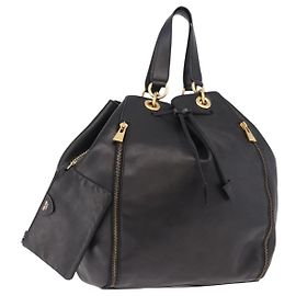 Céline Borsa CELINE in pelle nera e oro Auth bs36094V Nero D'oro