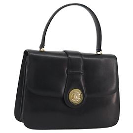 Bolsa de mão GUCCI em couro preto e dourado 319795 Auth 192984A Preto Dourado