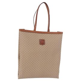 Céline Bolsa Tote CELINE Macadam em PVC e couro Bege Auth 192728 Bege