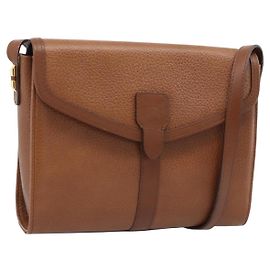 Bolsa de Ombro Burberry em Couro Marrom e Ouro Auth ep15128 Marrom Dourado