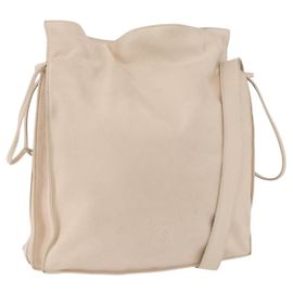 Bolsa de Ombro LOEWE em Couro Marfim Prata Auth ka5256 Prata Cru