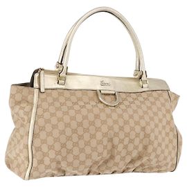 Sac à main GUCCI GG Canvas Beige Or 190248 Auth ka5304A Beige Doré
