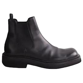 Prada Black Leather Boots Men Size 42 Black